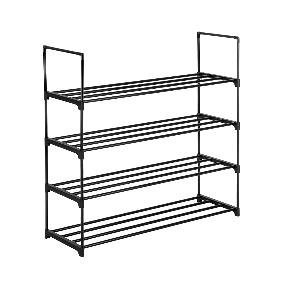 4 Tiers Shoe Rack Shoe Tower Shelf Storage Organizer For Bedroom, Entryway, Hallway, and Closet Black Color