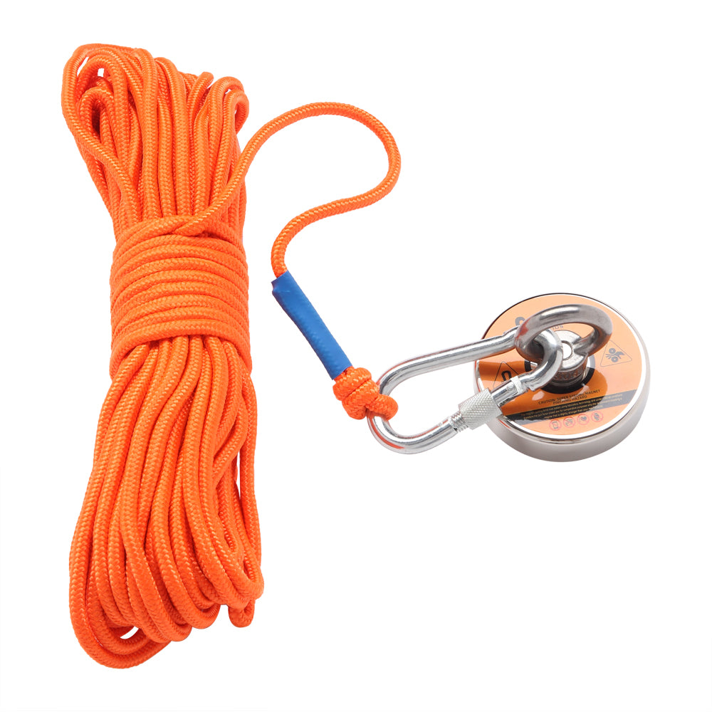 Magnet Fishing Kit with Strong Magnet for Pulling 550 lbs, Rope, Gloves, Threadlocker Glue | Fishing Magnets with Rope for Underwater Treasure Hunting and Retrieving Objects