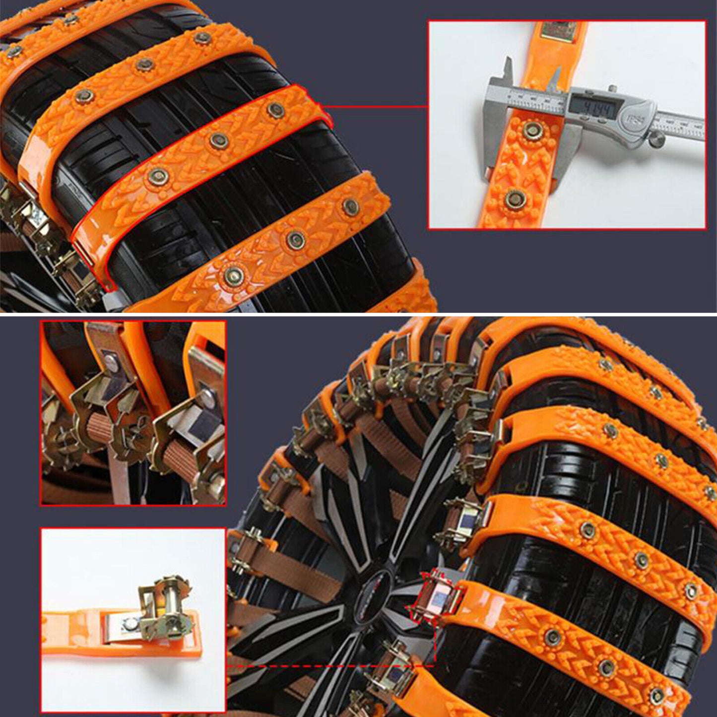 6pc Snow Tire Chain for Car Truck SUV Anti-Skid Winter Emergency Muddy Driving