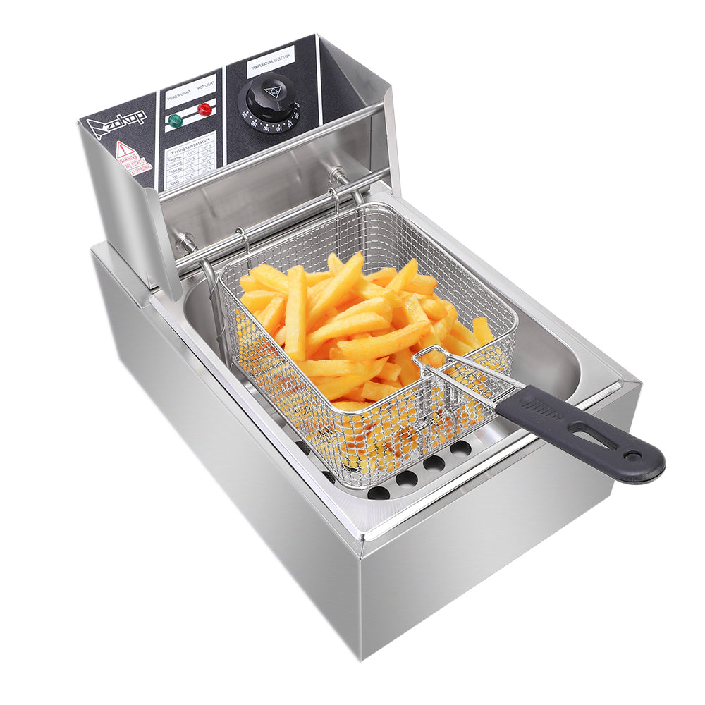 Stainless Steel Single Cylinder Electric Fryer UK Plug