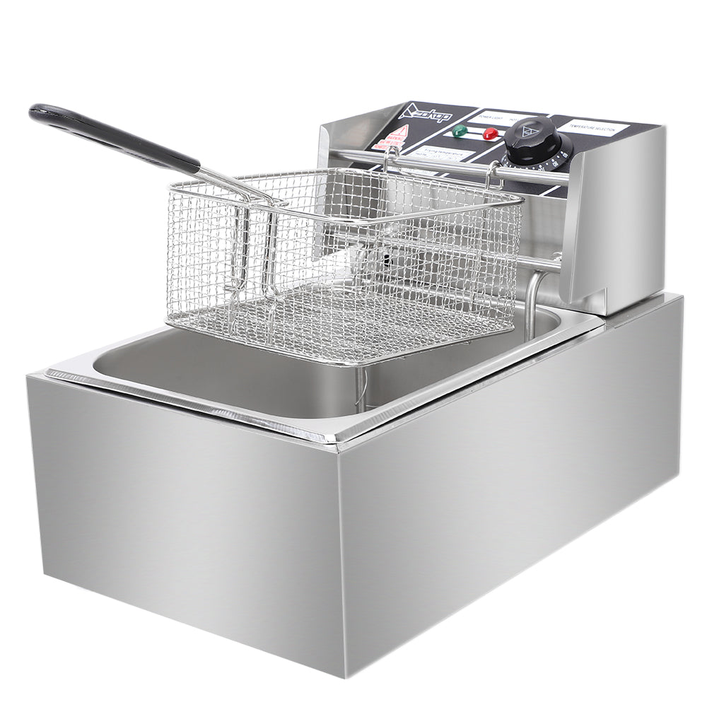 Stainless Steel Single Cylinder Electric Fryer UK Plug